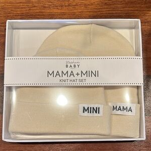 Cream Knit Hat Set for Mama and Mini
